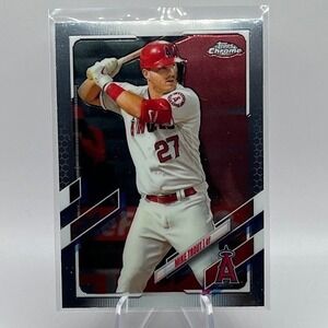 Mike Trout 2021 Topps Chrome 27 MLB Los Angeles Angels Baseball Trading Card